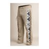 Woman's Gray Suede Leather Western Pant With Beads And Fringes WSP23
