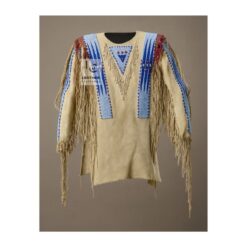 Woman's Sioux Western Native American Indian Suede Shirt With Beads Fringes WSWS24