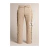 Woman's Western Beige Pant Native Indian Suede Leather Pant WSP21B