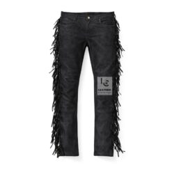 Woman's Western Black Suede Fringes Native Indian Pant WSP22