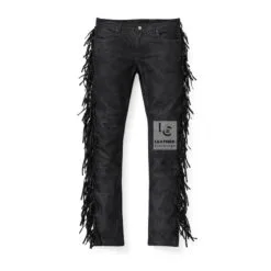 Woman's Western Black Suede Fringes Native Indian Pant WSP22