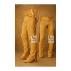 Woman's Western Brown Suede Fringes Pant WSP19