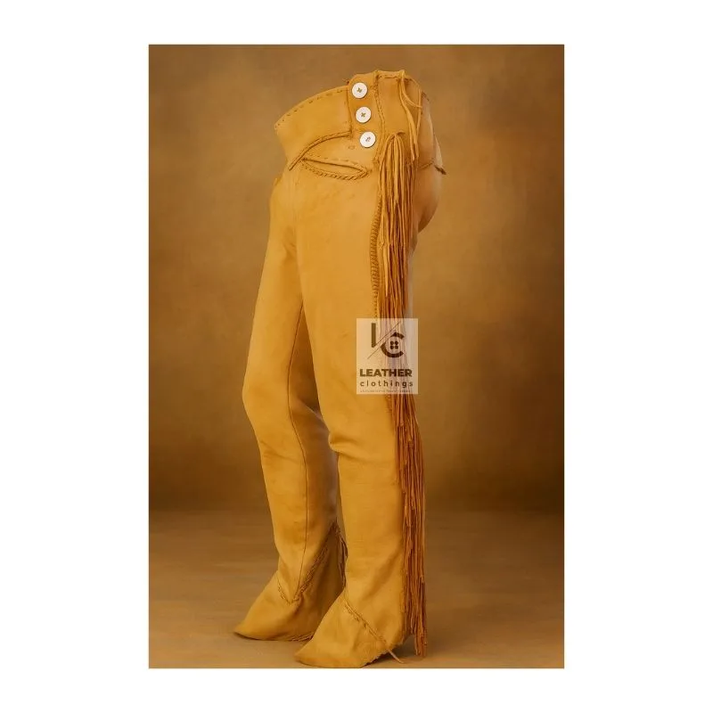 Woman's Western Brown Suede Fringes Pant WSP19