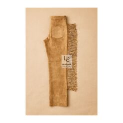 Woman's Western Brown Suede Fringes Pant WSP9 Back side
