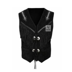 Cowgirl Black Suede Western Vest American Indian Vest