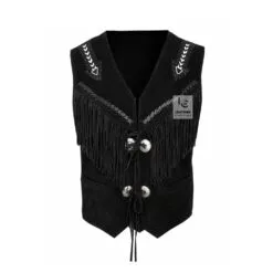 Cowgirl Black Suede Western Vest American Indian Vest