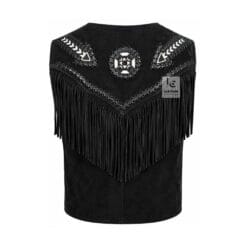Cowgirl Black Suede Western Vest American Indian Vest