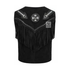 Cowgirl Black Suede Western Vest American Indian Vest