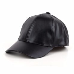 Black Leather Baseball Cap