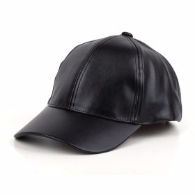 Black Leather Baseball Cap