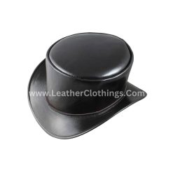 El Dorado Black Leather Top Hat with Red Lining | THRL2