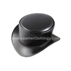 El Dorado Black Leather Top Hat with Red Lining | THRL2