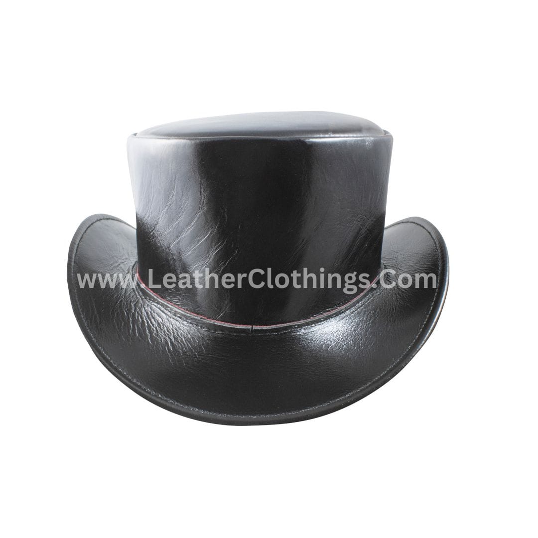 El Dorado Black Leather Top Hat with Red Lining | THRL2