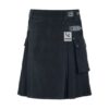 Men’s black Scottish utility cotton kilt with tactical pockets
