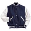 Navy Blue Wool Varsity Jacket Men - Varsity Bomber Jacket