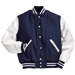 Navy Blue Wool Varsity Jacket Men - Varsity Bomber Jacket