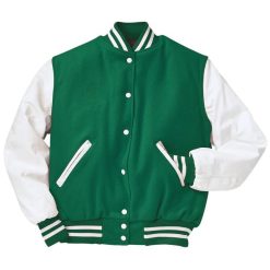 Green Wool Varsity Jacket - Mens Letterman Varsity Jacket