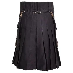 Men's Black Scottish Utility Cotton Kilt - Deluxe | MUK4