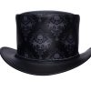 Black Leather Top Hat