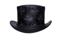 Black Leather Top Hat