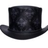 Black Leather Top Hat