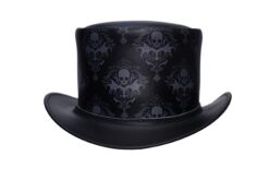 Black Leather Top Hat