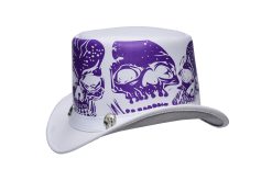 Top Hat With Skull Print