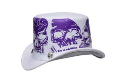 Top Hat With Skull Print