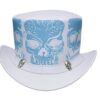 White Top Hat With Skull print