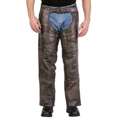 Brown Leather Riding Chaps For Mens