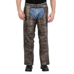 Brown Leather Riding Chaps For Mens