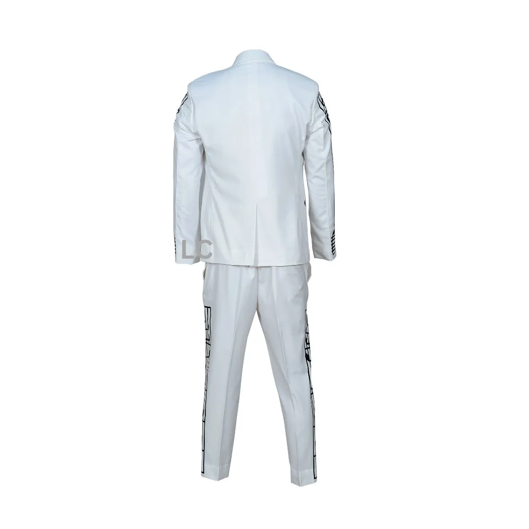 Hank William Suit - White Pant Coat Suit Embellished - (1)