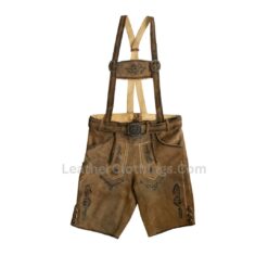 Authentic Bavarian Lederhosen made from genuine leather with traditional embroidery, suspenders, and vintage-style buttons – ideal for Oktoberfest and cultural events-LH10 (1)