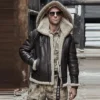 Sheepskin Aviator Jacket Men - RAF Aviator Jacket - Hooded Jacket
