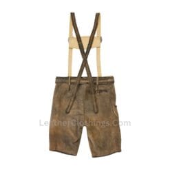 Brown Leather German Lederhosen for Men - LH12