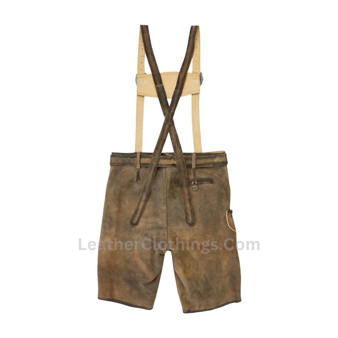 Brown Leather German Lederhosen for Men - LH12