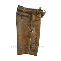 Brown Leather German Lederhosen for Men - LH12