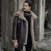 Shearling Bomber Jacket Men - Fur Long Coat - Vintage Bomber Coat