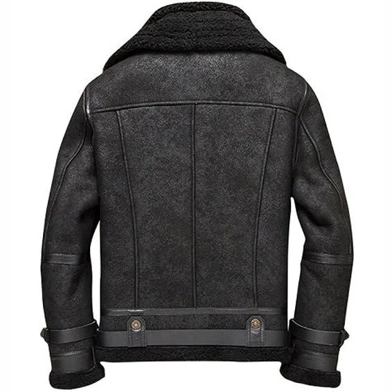 Men's B3 Bomber Aviator Jacket - Shearling Pilot Jacket | MSJ20 - Image 2