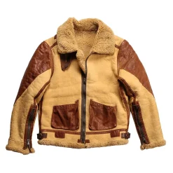 Sheepskin Bomber Jacket - Shearling Pilot Jacket - Retro Style
