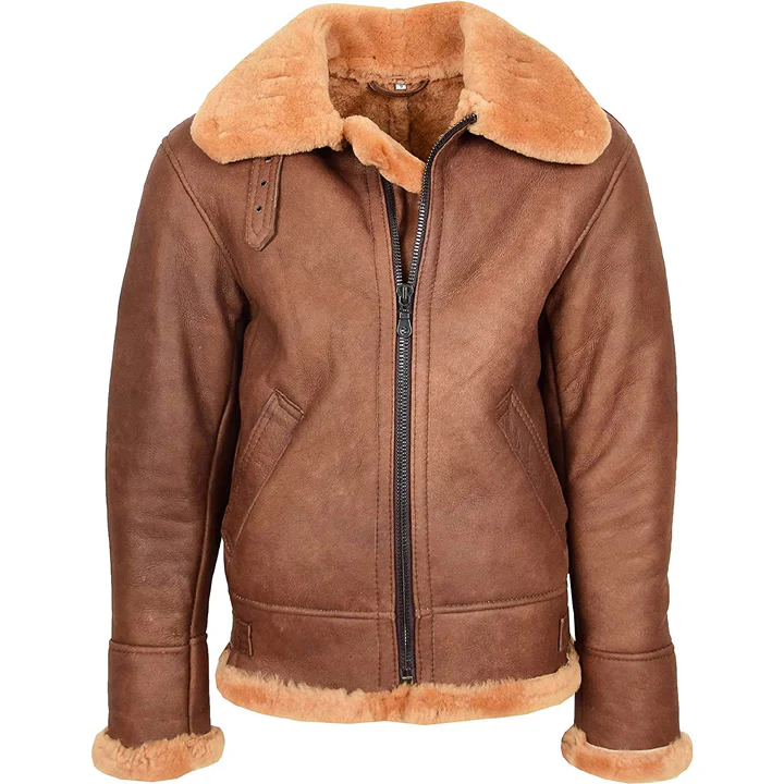 Men's B3 Shearling Sheepskin Jacket - Bomber Jacket | MSJ9 - Image 3