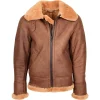 Men's B3 Shearling Sheepskin Jacket - Brown Bomber Jacket
