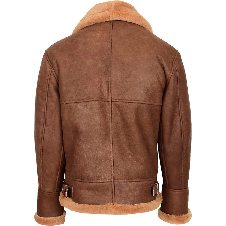 Men's B3 Shearling Sheepskin Jacket - Bomber Jacket | MSJ9 - Image 2