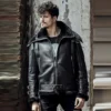 Men Leather B-3 Bomber Jackets - Double collar jacket