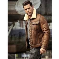 Alternative view of B-3 Sheepskin Leather Bomber Jacket | MSJ21