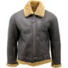 Real Sheepskin Bomber Jacket - WW2 Bomber Leather Jacket for Mens