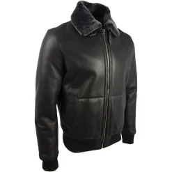 Alternative view of Men's Shearling Leather Jacket - Sheepskin Jacket | MSJ12