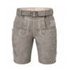 Men’s Grey Leather Lederhosen featuring floral embroidery