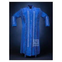 Cowgirl Suede Long Coat With Fringes And Beads