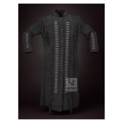 Native American Long Coat For Men - Real Suede Fringe Coat